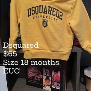 DSQUARED2 University Yellow Sweatshirt